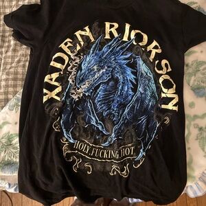 Black T-Shirt with Blue Dragon Design